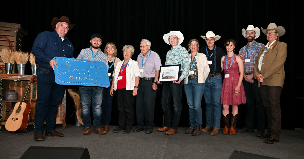 Chin Ridge founders recognized at Calgary Stampede BMO Farm Family Event in July 2023